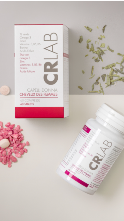 Complément alimentaire femme CRLAB cheveux 60 tablets présenté par Capillexpert