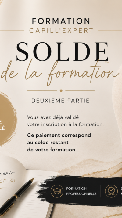 SOLDE FORMATION CAPILL'EXPERT